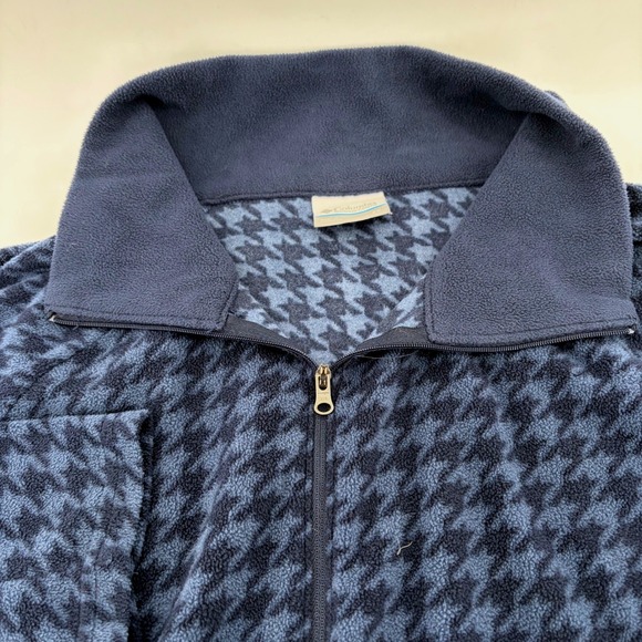 Columbia Tops - Columbia Womens 2X Fleece Quarter Zip Pullover Blue Houndstooth